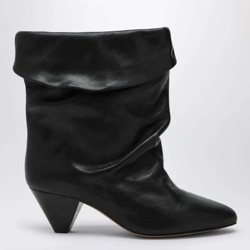Isabel Marant Women's Leather Ankle Boots in Black | Size 37 | 24ABO0126FAB3A04S Color 01BK | LOZURI