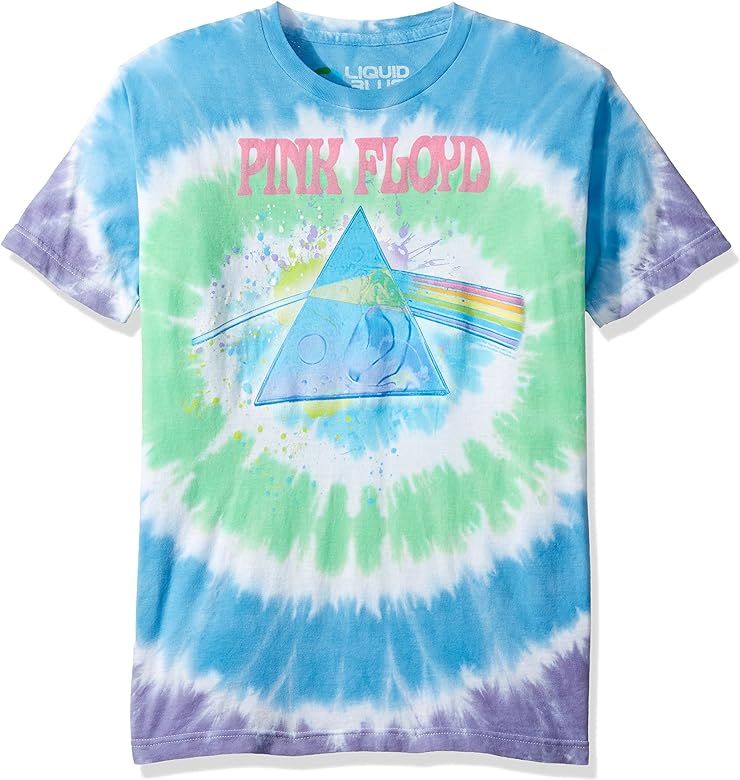 Liquid Blue Men's Pink Floyd Dark Side Oil Paint Tie Dye Short Sleeve T-Shirt | Amazon (US)