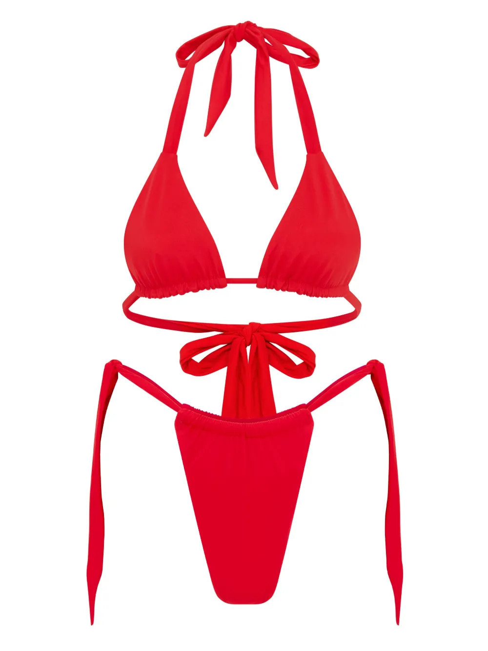 Let's Swim tie side bikini bottoms - Red | Farfetch Global
