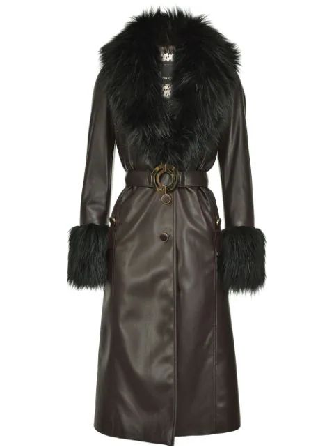 fur-panelled faux leather coat | Farfetch (CA)