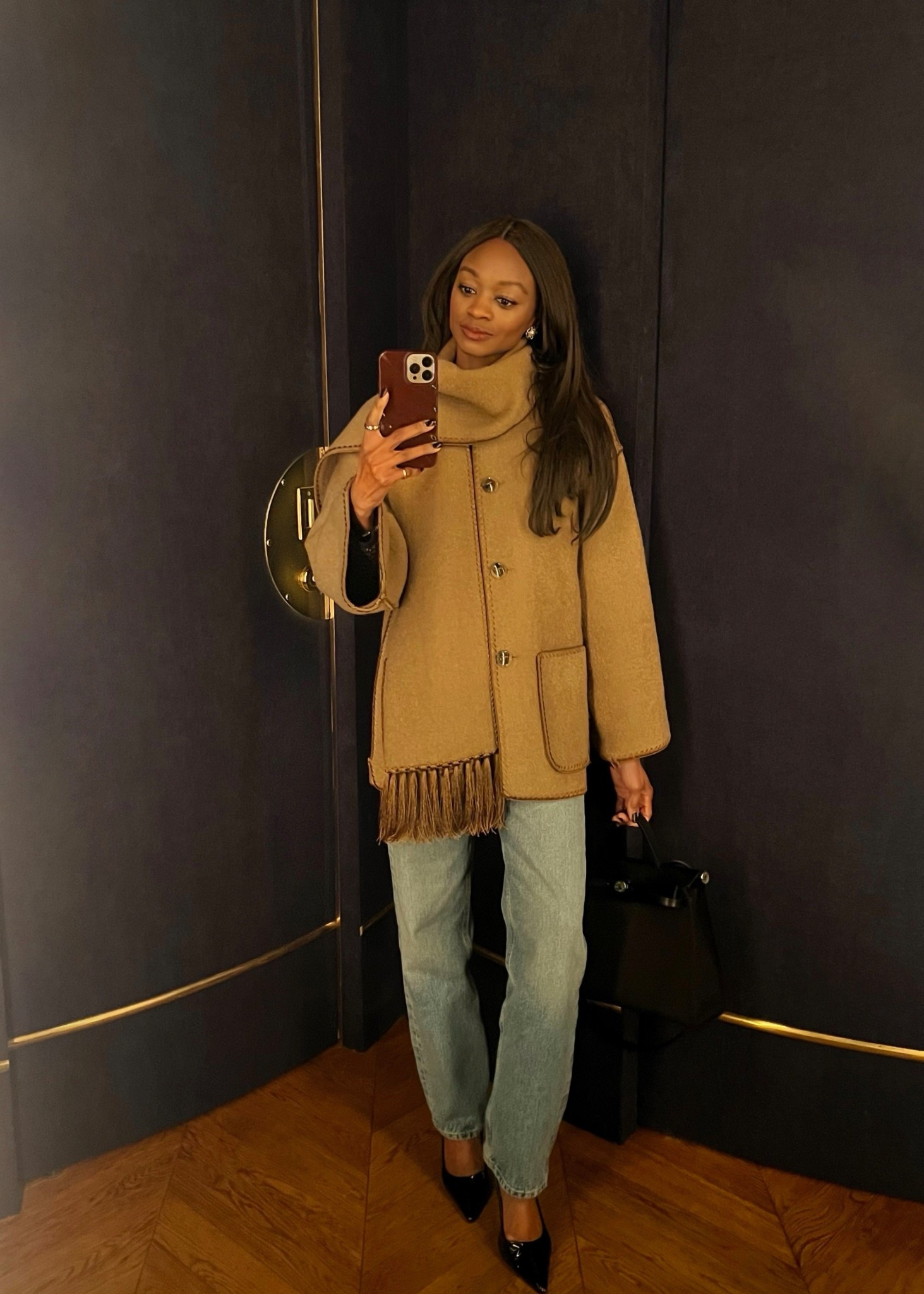 Meetings and PR event outfit | Toteme wrap coat and Agolde 90’s pinch waist denim jeans 

#LTKuk