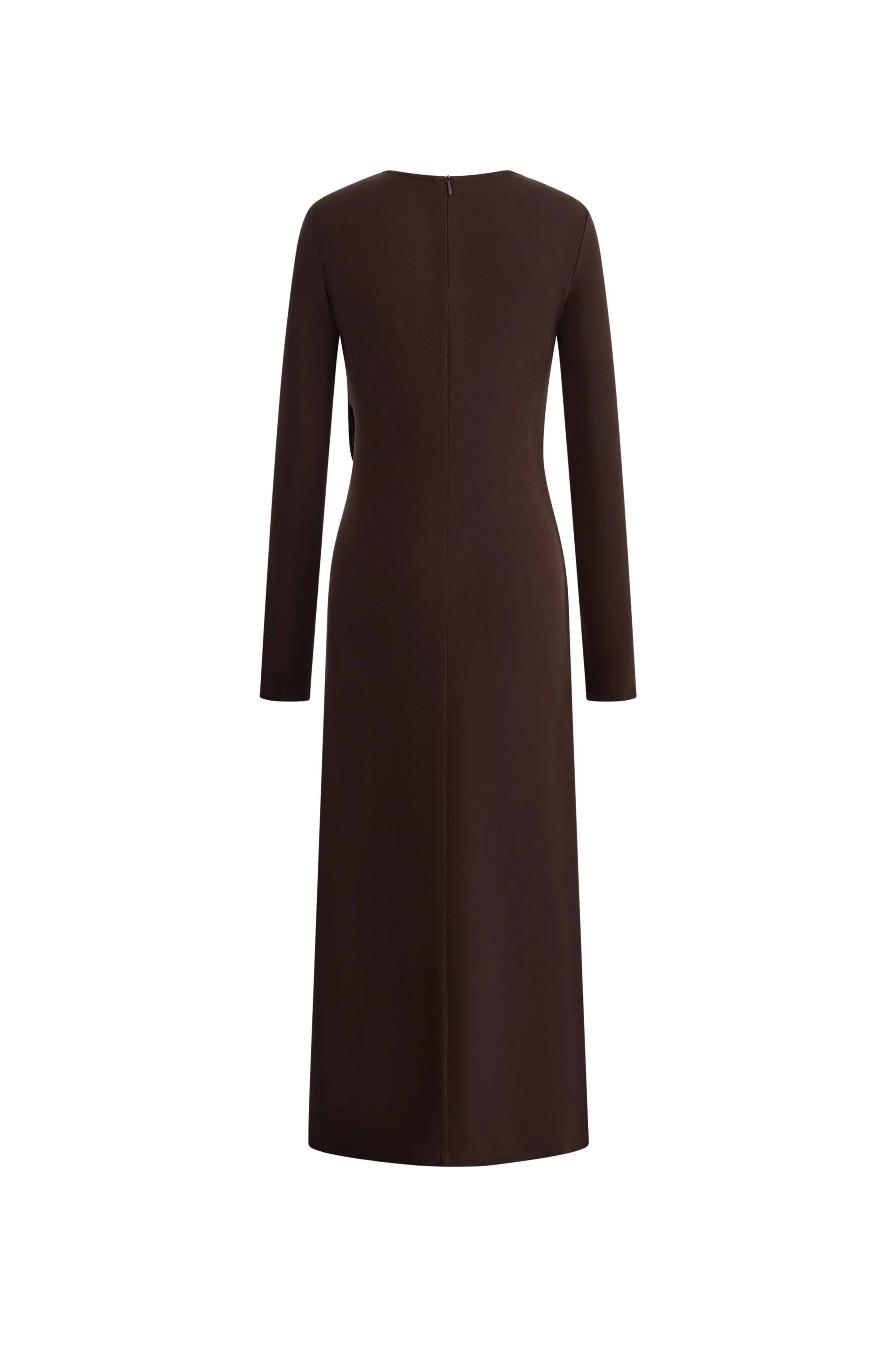 Grace Twisted Drape Long Sleeve Maxi Dress in Tencel-Wool Knit | Fabrique