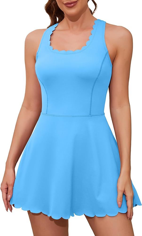 ATTRACO Women Tennis Dress with Shorts Workout Golf Skirts with Pockets Athletic Dresses | Amazon (US)