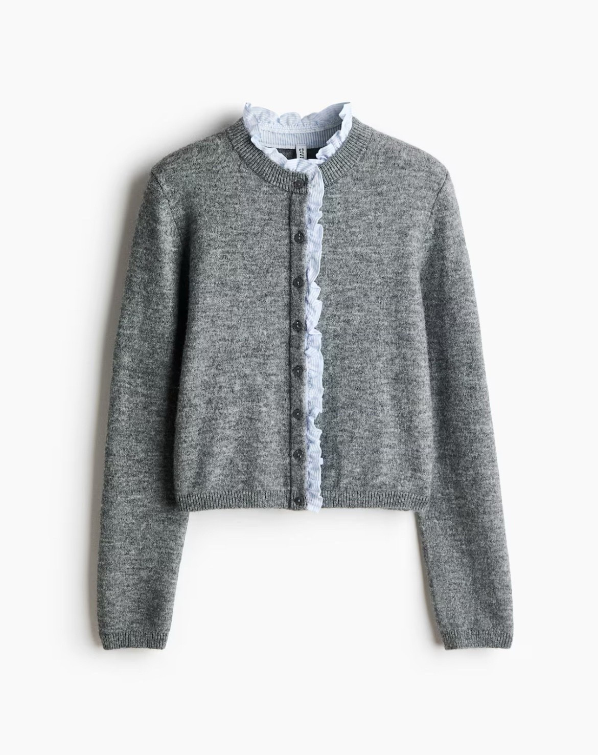 Ruffle detail gray cardigan 

#LTKSeasonal