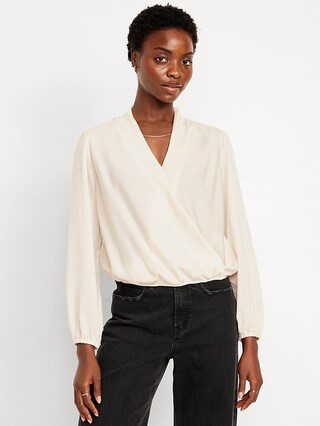 Wrap-Front Satin Top | Old Navy (US)