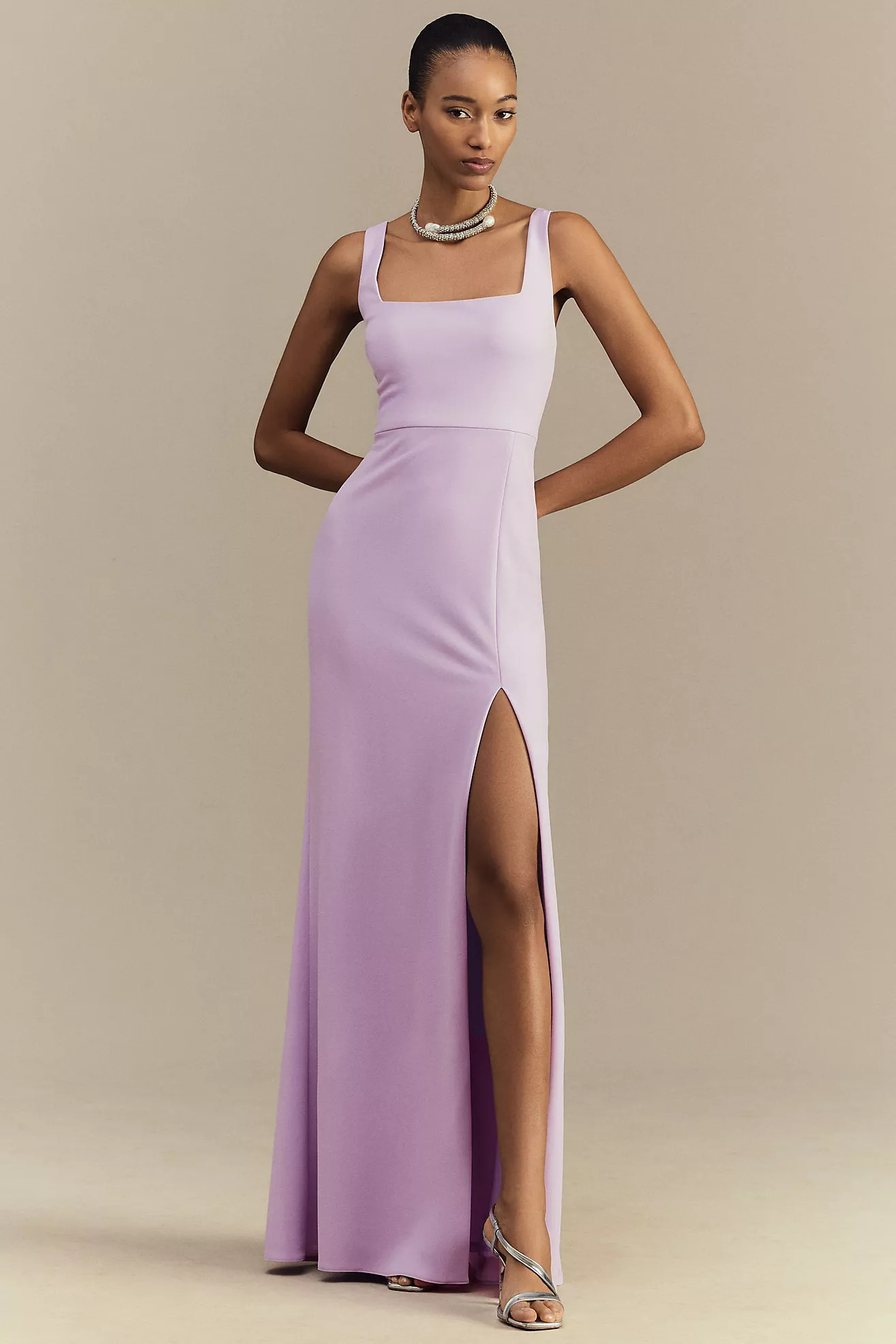 BHLDN Blake Square-Neck Stretch Crepe Maxi Dress | Anthropologie (US)