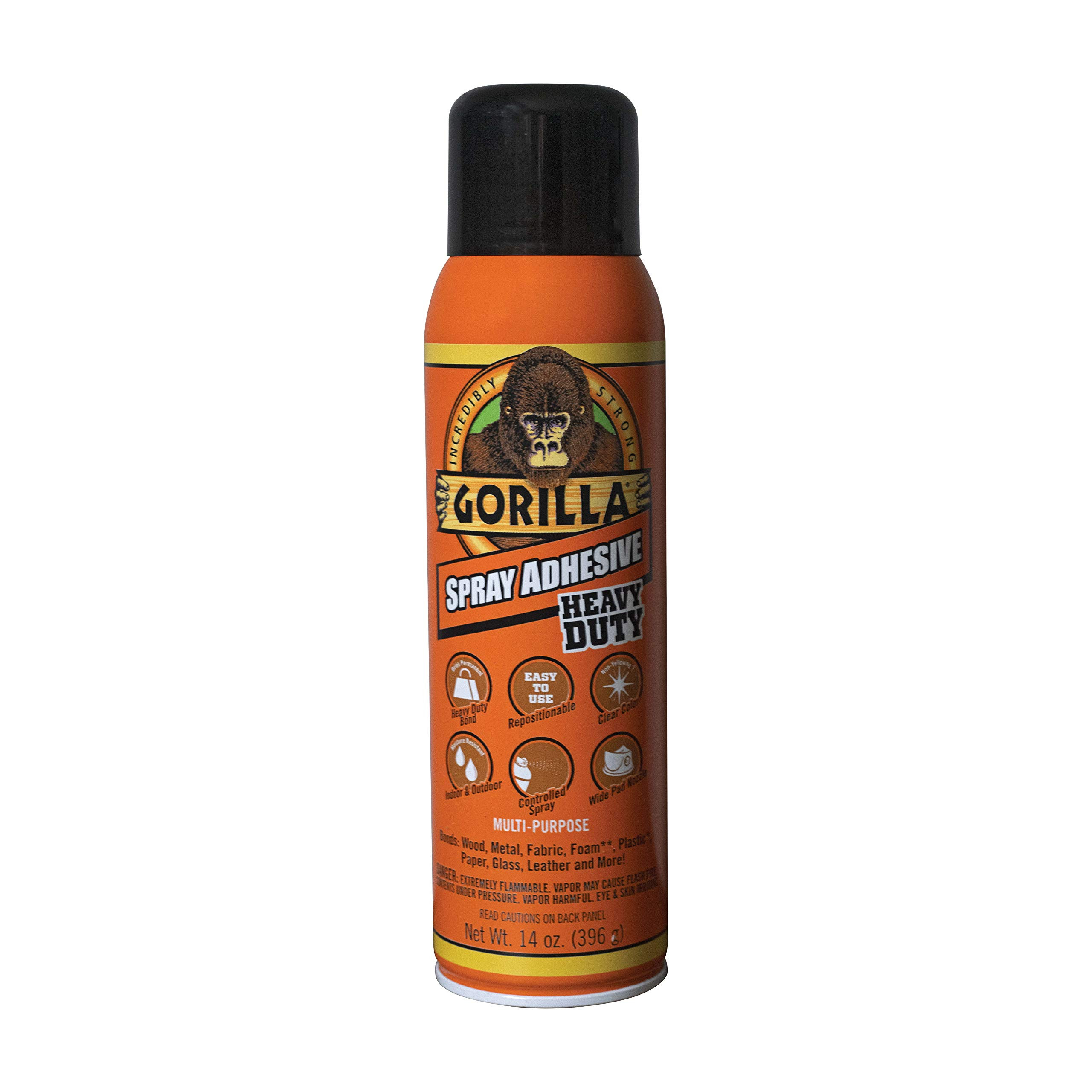 Gorilla Heavy Duty Spray Adhesive, Clear Glue, 14 Ounce (Pack of 1) - All Purpose with Comfort No... | Amazon (US)