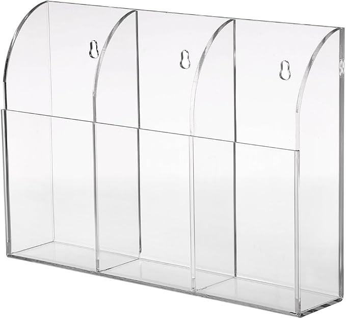 Hipiwe Wall Mount Remote Control Holder Clear Acrylic Media Organizer Storage Box Coffee Table an... | Amazon (US)