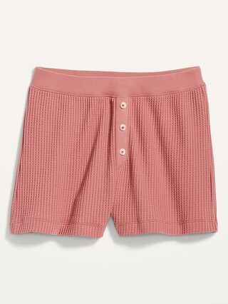 High-Waisted Waffle-Knit Pajama Shorts for Women -- 2.5-inch inseam | Old Navy (US)