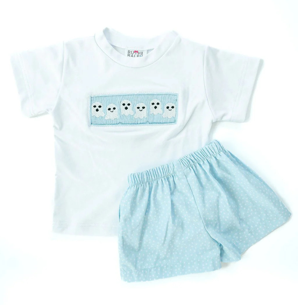 Ruth and Ralph Blue Ghosts Beau Shorts Set | JoJo Mommy