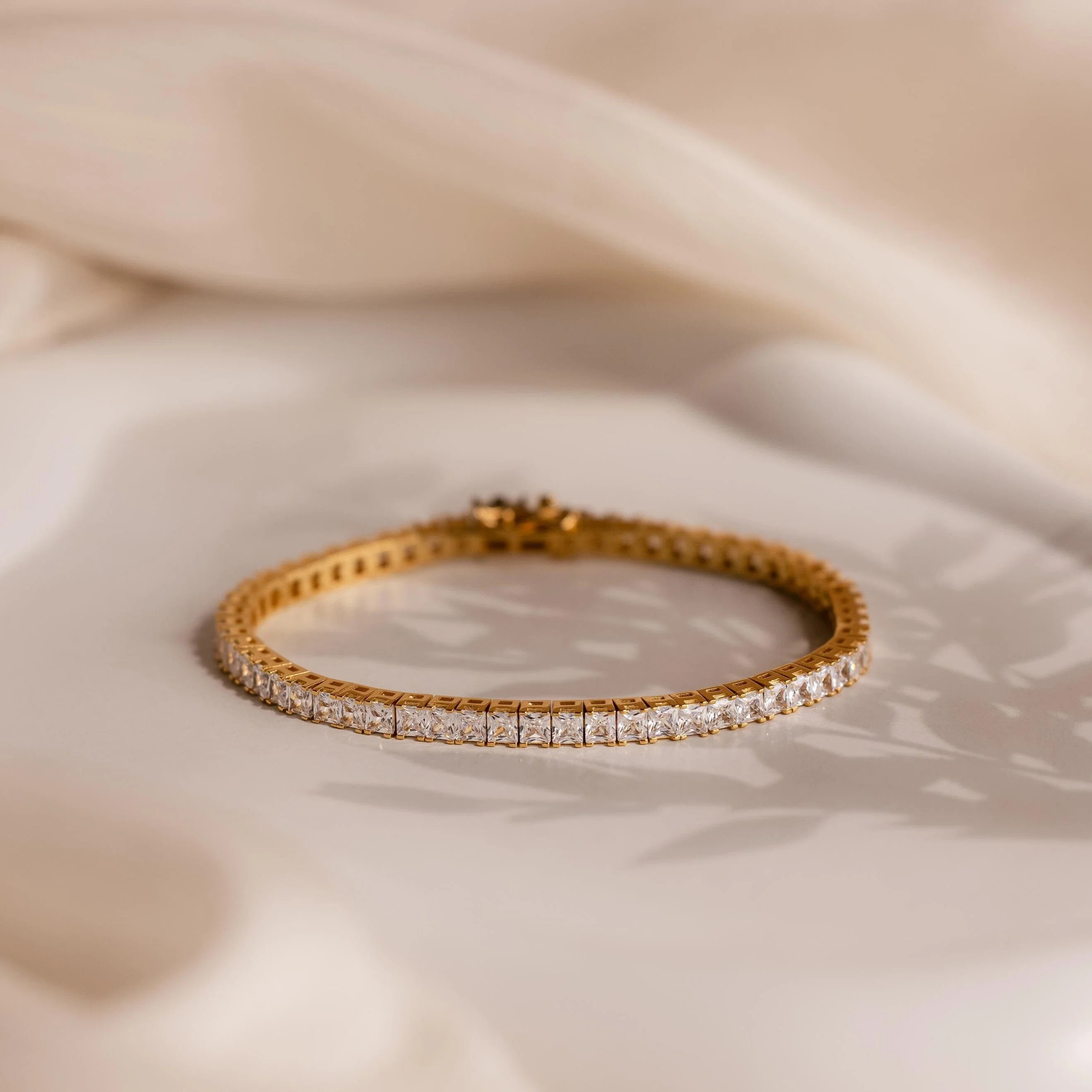 Princess Diamond Tennis Bracelet | Caitlyn Minimalist