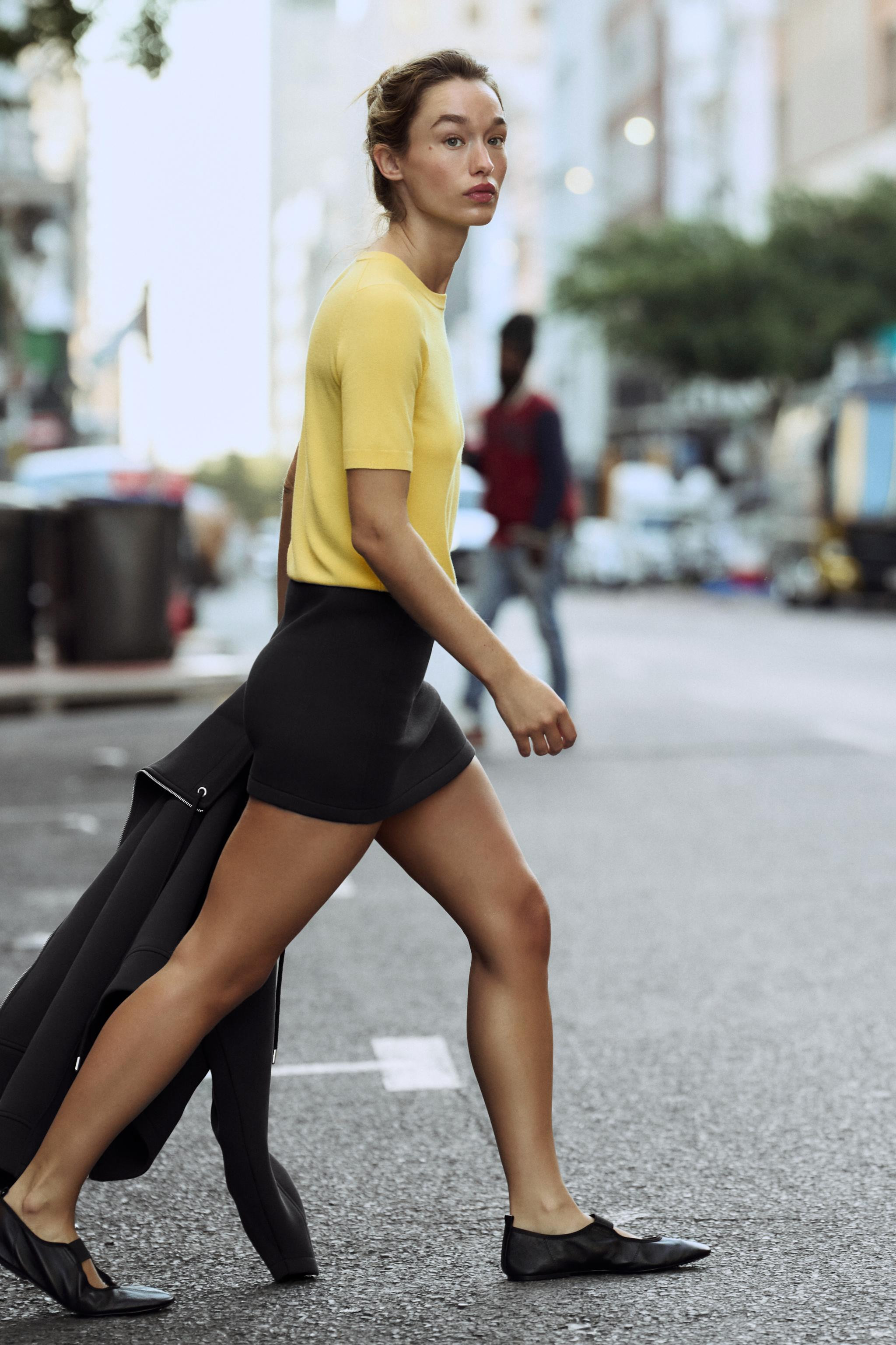 BASIC PLAIN SHORT SLEEVE SWEATER | Zara UK