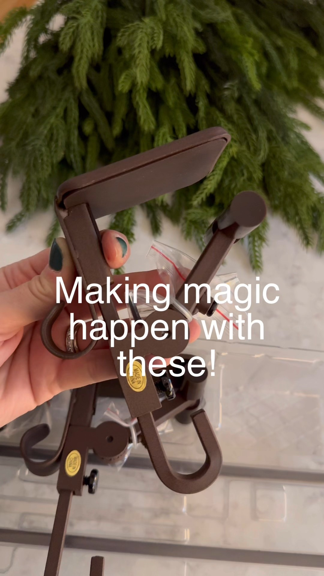 These little garland holders made decorating so easy — no nails, no command hooks, no stress, just cozy Christmas vibes! They have two size hooks so it accommodates our large farmhouse style mantel and a standard style. Plus, they hold stockings!! +
Sometimes it's the simple things that make the season feel a little more magical
#christmasdecor #holidayvibe #cozyhomedecor #garlandgoals #manteldecor #holidayhack #deckthehalls #christmasaesthetic #simpledecor #cozyseason #amazonhome #amazonfinds

#LTKHoliday #LTKHome #LTKSeasonal