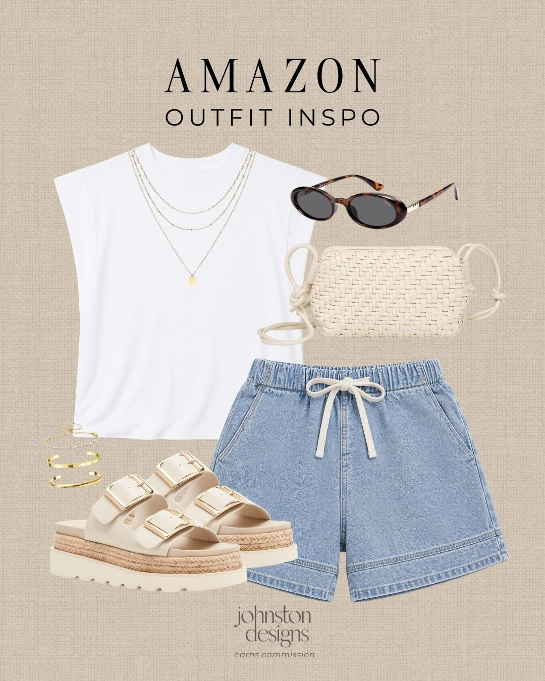 Easy Amazon outfit idea with a white tee, denim shorts, platform sandals and woven accessories. ✨

Amazon outfit, Amazon style, Amazon fashion, Amazon finds, summer outfit, summer outfit inspo, white tee outfit, denim shorts outfit, casual summer outfit, platform sandals, woven bag, everyday outfit, weekend outfit, vacation outfit, casual outfit, affordable fashion, Amazon top, Amazon shorts 

 #LTKootd #LTKSeasonal