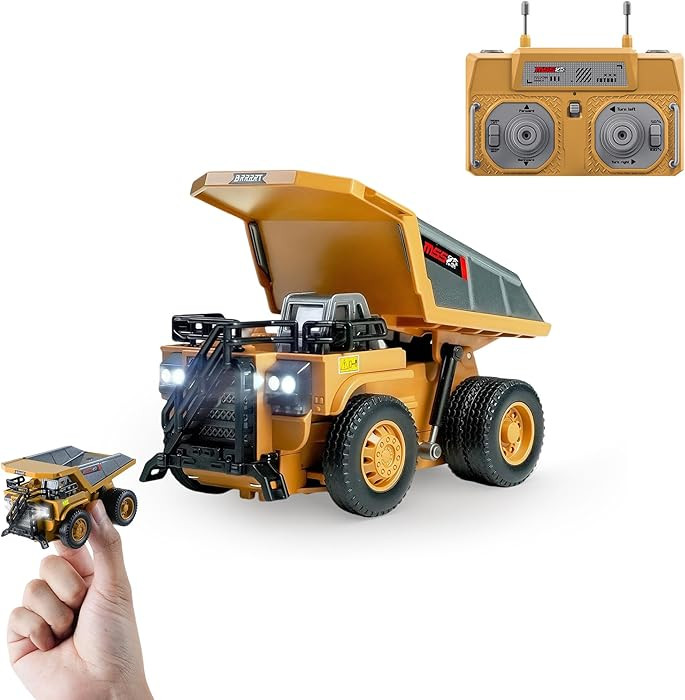 BRRRRT 1/64 RC Dump Truck,Mini Dump Truck Toy,8-Channel Remote Control Toy with Metal Bed & Light... | Amazon (US)