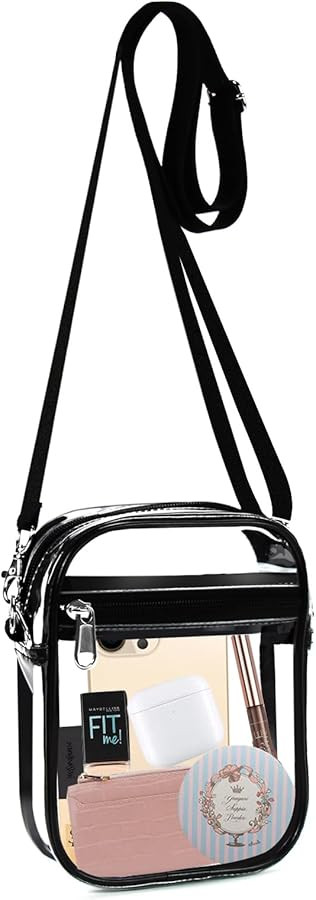 Fibrdoo Clear Crossbody Purse Bag, Clear Bag Stadium Approved with Front Pocket for Concerts Spor... | Amazon (US)