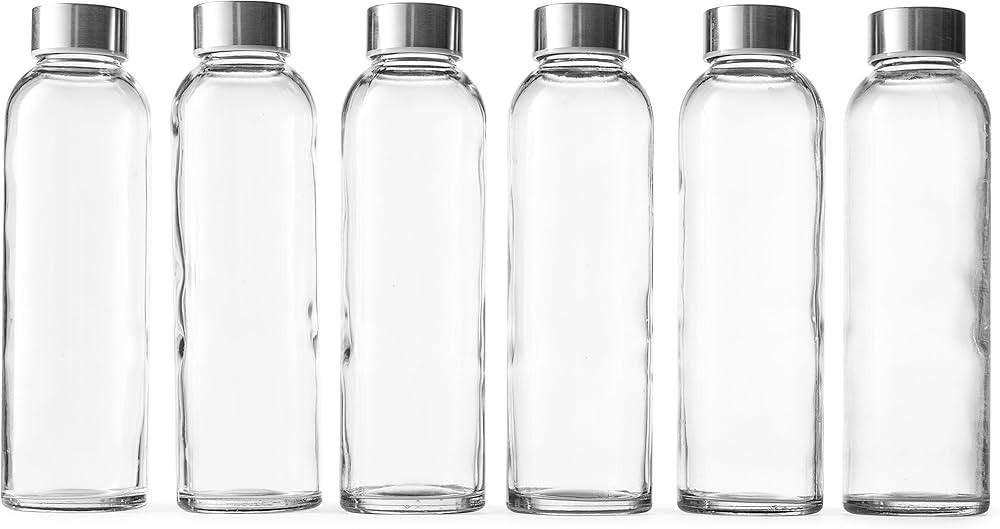 Epica 18-Oz. Glass Water Bottles with Lids, Juice Bottles - BPA Free & Eco-Friendly Reusable Refi... | Amazon (US)