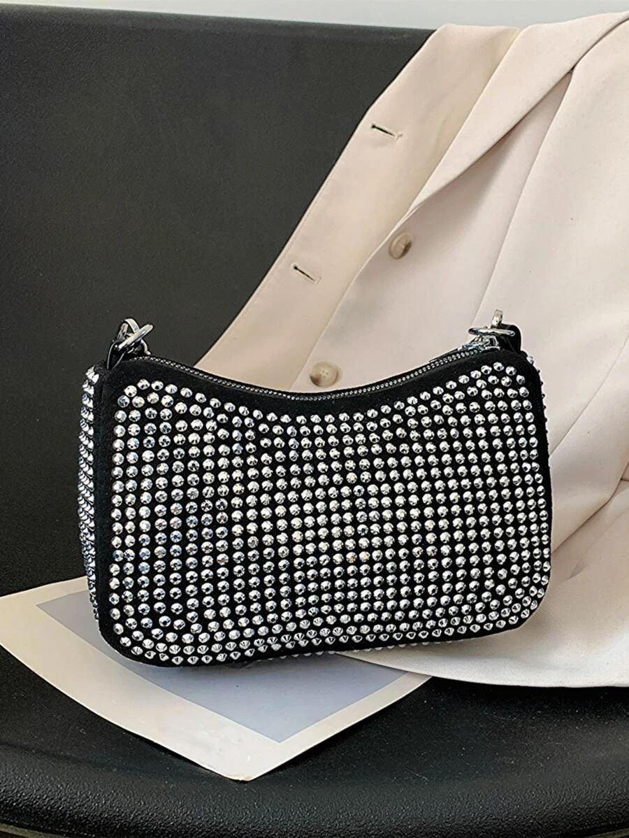 Small Hobo Bag Rhinestone Decor Top Handle For Party | SHEIN