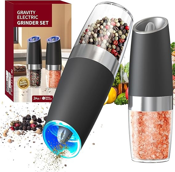 CIRCLE JOY Gravity Electric Salt and Pepper Grinder Set Automatic Salt and Pepper Grinder Set wit... | Amazon (US)