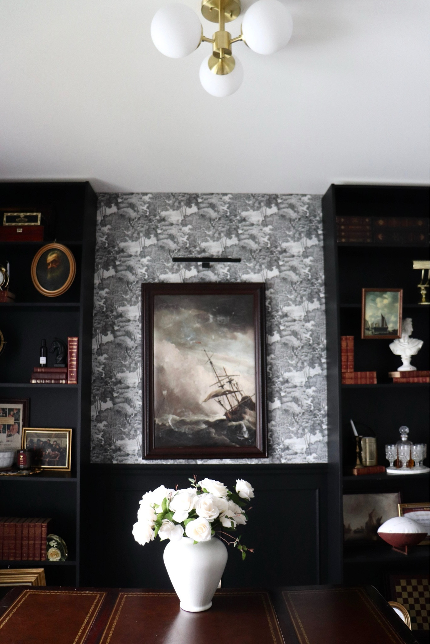 One of my absolute favorite rooms in our home is the moody office! I thrifted a ton of the decor items, but I’ve found so many similar pieces as well!

Moody office
Office
Office inspo
Office wallpaper
Moody wallpaper
Built Ins
Vintage desk
Moody office decor
Moody office wallpaper
Moody office colors
Moody office paint colors
Office decor
Dark study
Moody study
Dark academia 

#LTKFindsUnder100 #LTKHome #LTKFindsUnder50