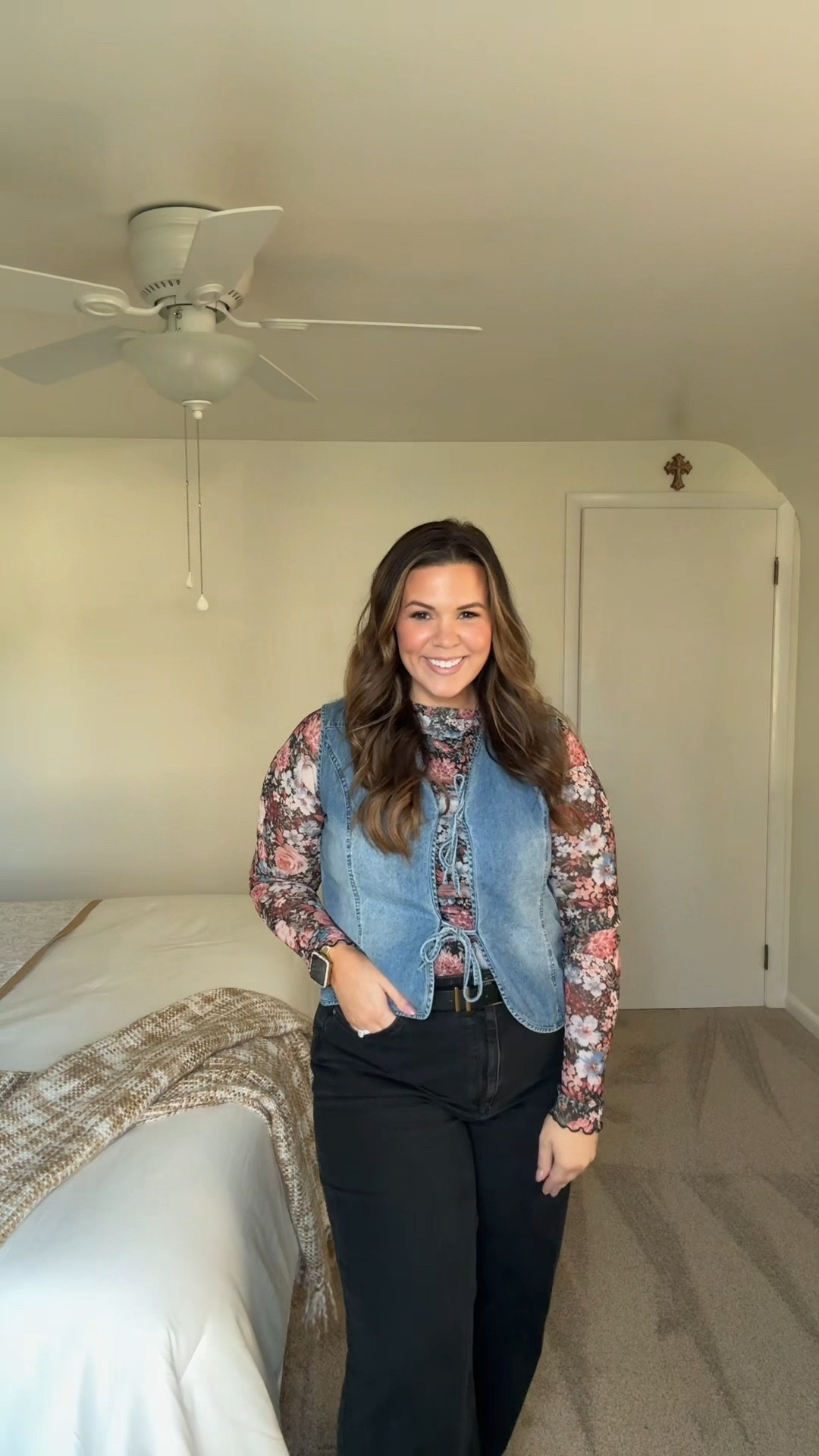 OOTD for Easter with the viral floral mesh top! 😍 L in all tops, 16 in pants 

#LTKmomlife #LTKgrwm #LTKootd