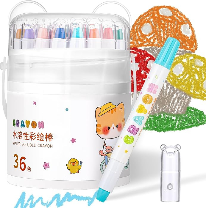 Prudiut 36 Color Silky Twistable Crayons for Artist, Washable Art Supplies, Multicultural Pastel ... | Amazon (US)