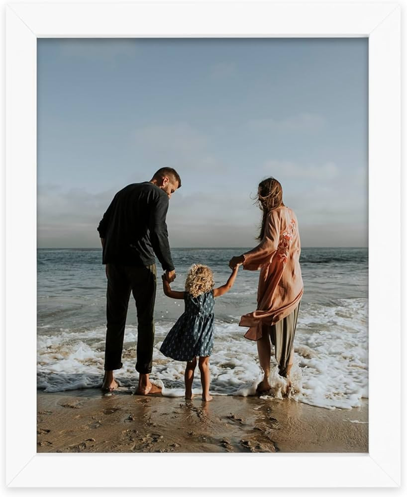 Golden State Art, 8x10 White Picture Frame Made of Solid Pine Wood and Tempered Glass, Display fo... | Amazon (US)