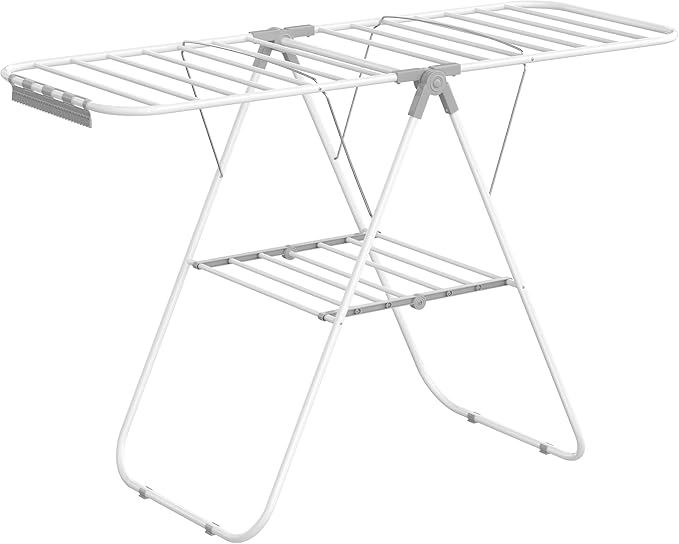 SONGMICS Clothes Drying Rack, with Sock Clips, Stainless Steel Laundry Rack, Foldable, Space-Savi... | Amazon (US)