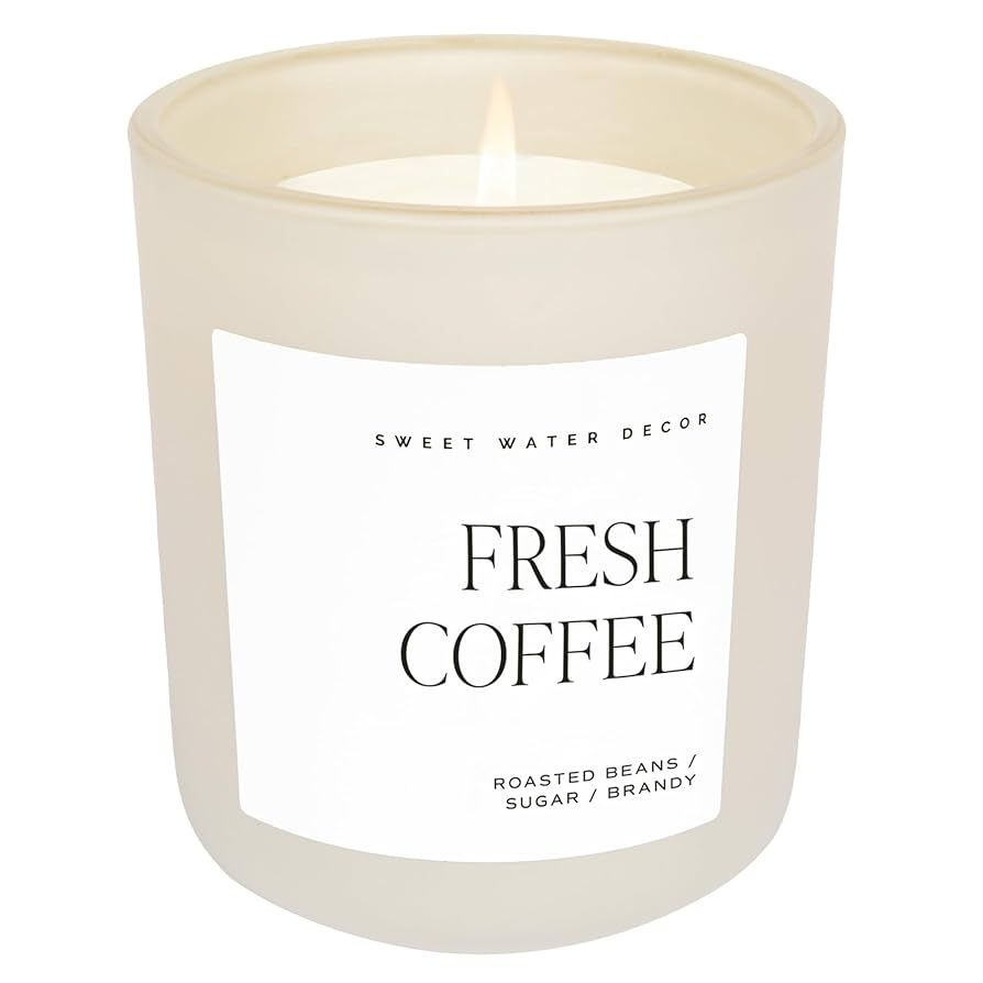 Sweet Water Décor Fresh Coffee Candle | Caramel Creme, Mocha Latte, and Kona Coffee Scented Cand... | Amazon (US)