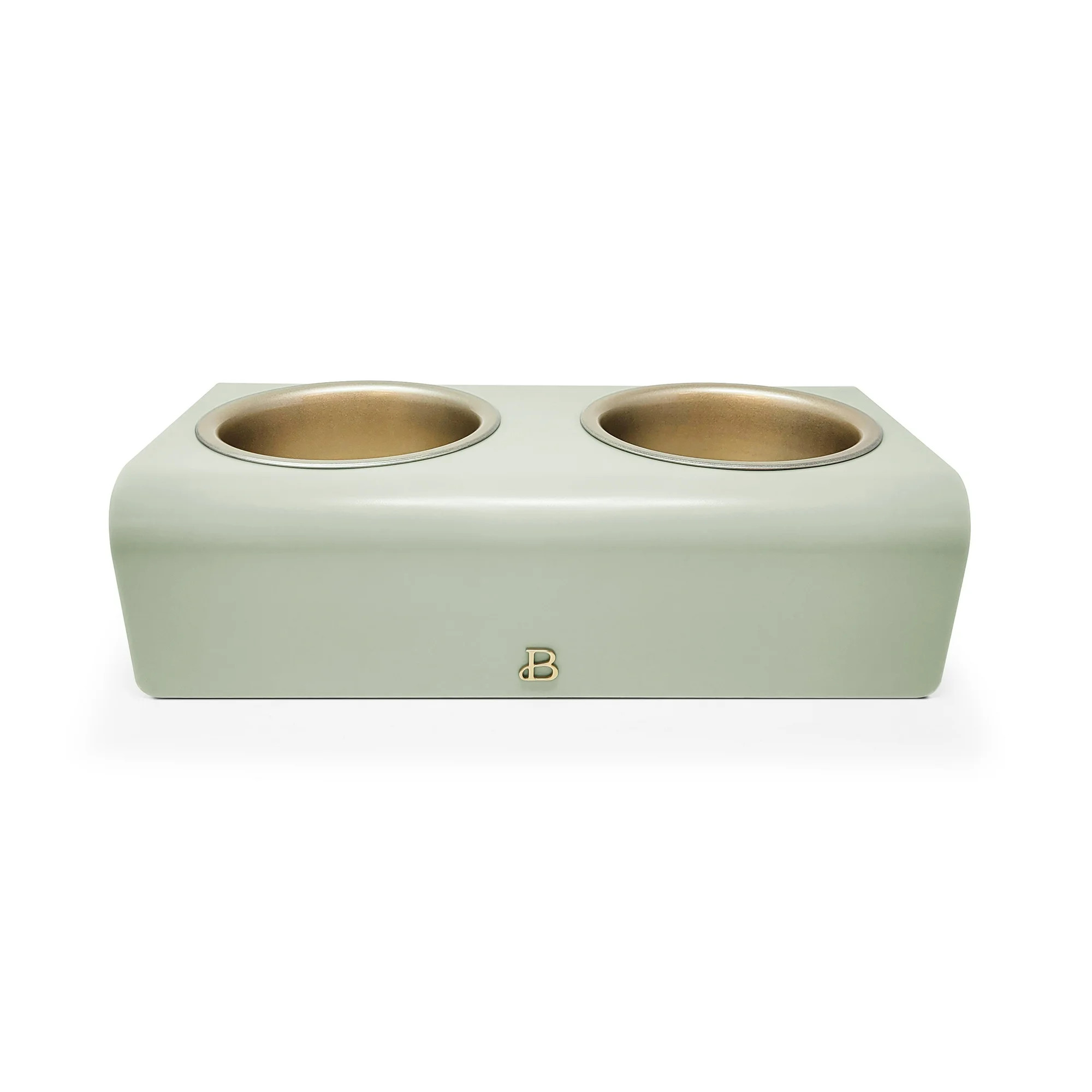 Beautiful Double Elevated Stainless Steel Pet Bowl, 3-Cup, Sage by Drew Barrymore | Walmart (US)