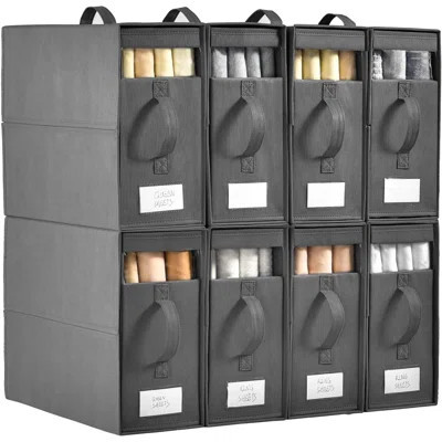 8 Pack Linen Closet Organizers And Storage, Foldable Bedding Storage For Bedsheets, Duvet Covers And Pillow, Sheet Storage For Closet With Window | Wayfair North America