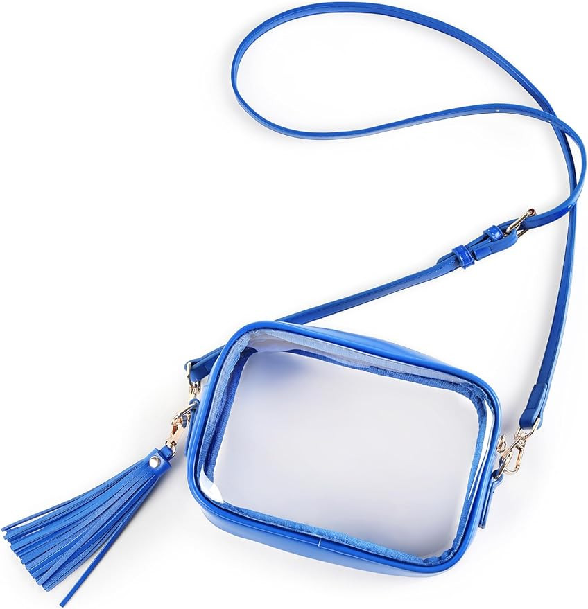 Clear Bag Stadium Approved, PVC Clear Crossbody Purse Small Clear Crossbody Bag with Adjustable S... | Amazon (US)