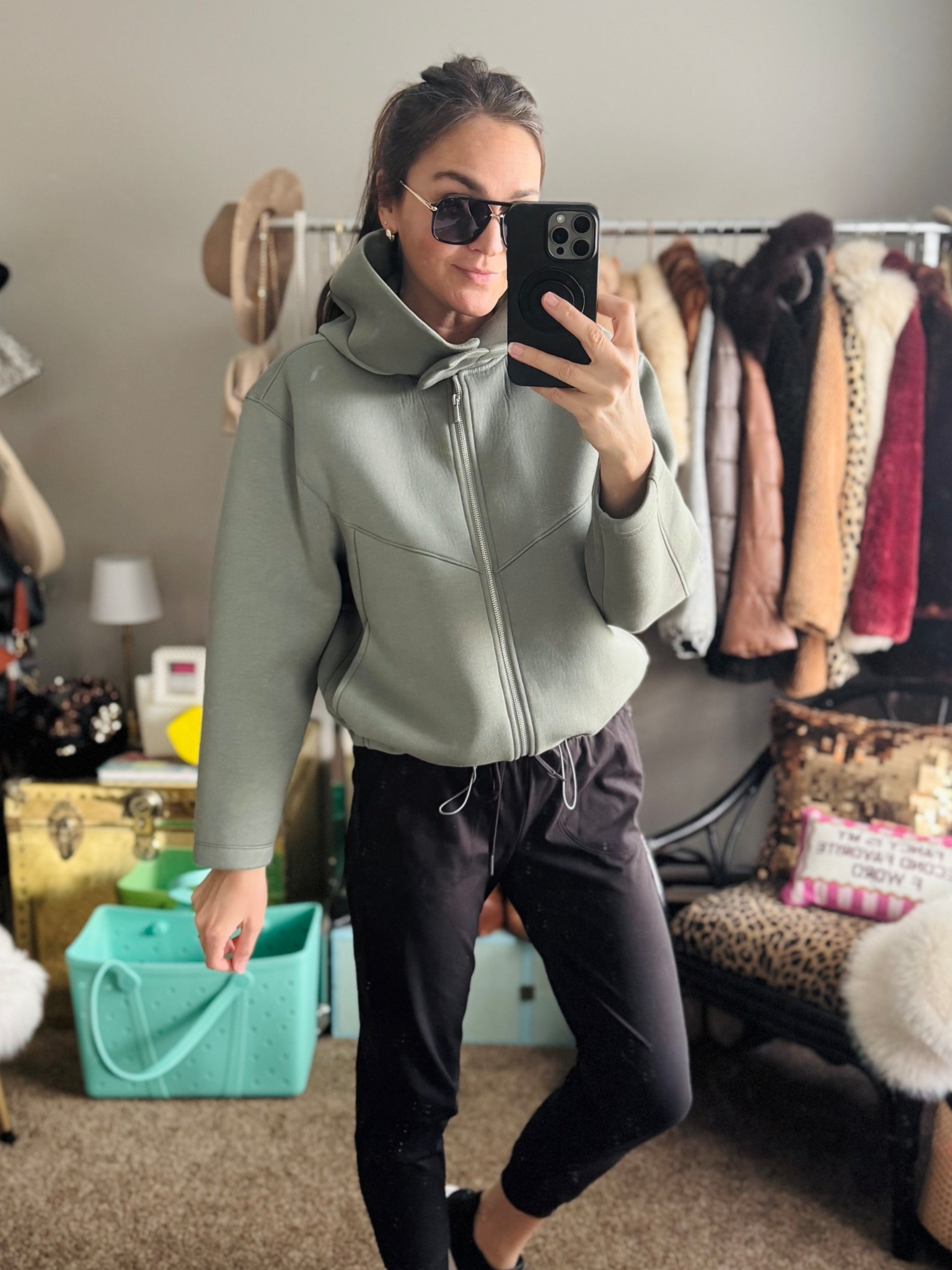 When it’s nice, buy it twice —I did! 💃 My husband calls this my Kanye jacket but, lolz, whatever. I love the stand collar (with hood) and bungee cord toggle at the waist.

Runs large and on the boxier side; I’m wearing an XS.

Has the structure of scuba but feel of cotton and looks more expensive in person than it is 👌

Actual joggers are Rachel Zoe but I’m linking a pair from Sam’s that I love that are only $13! I own a small and medium and prefer the fit of the mediums!

Walmart, Walmart fashion, Walmart finds, Sam’s Club

#LTKActive #LTKSaleAlert #LTKmomlife