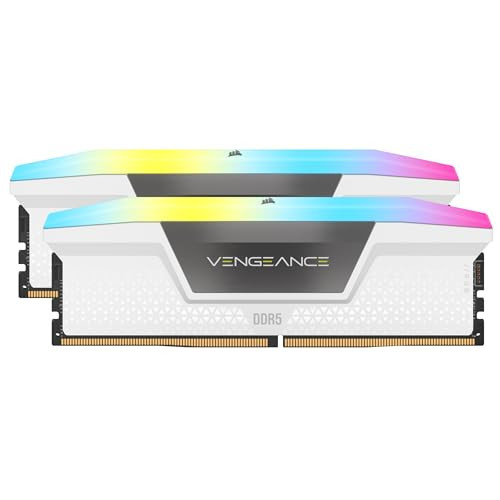 CORSAIR Vengeance RGB DDR5 RAM 32GB (2x16GB) 6000MHz CL30-36-36-76 1.4V AMD Expo & Intel XMP Desktop Computer Memory - White (CMH32GX5M2B6000Z30W) | Amazon (US)