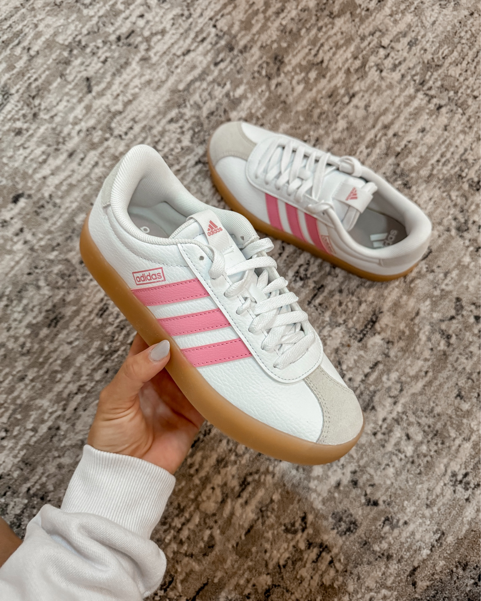 My new sneaker babes 😍 I’m obsessed with these new Adidas court VL sneakers!! They come in a ton of colors! If you’re between sizes, size down! 

Come stay awhile, sneakers, tennis shoes, adidas, pink shoes 

#LTKBacktoSchool #LTKShoeCrush