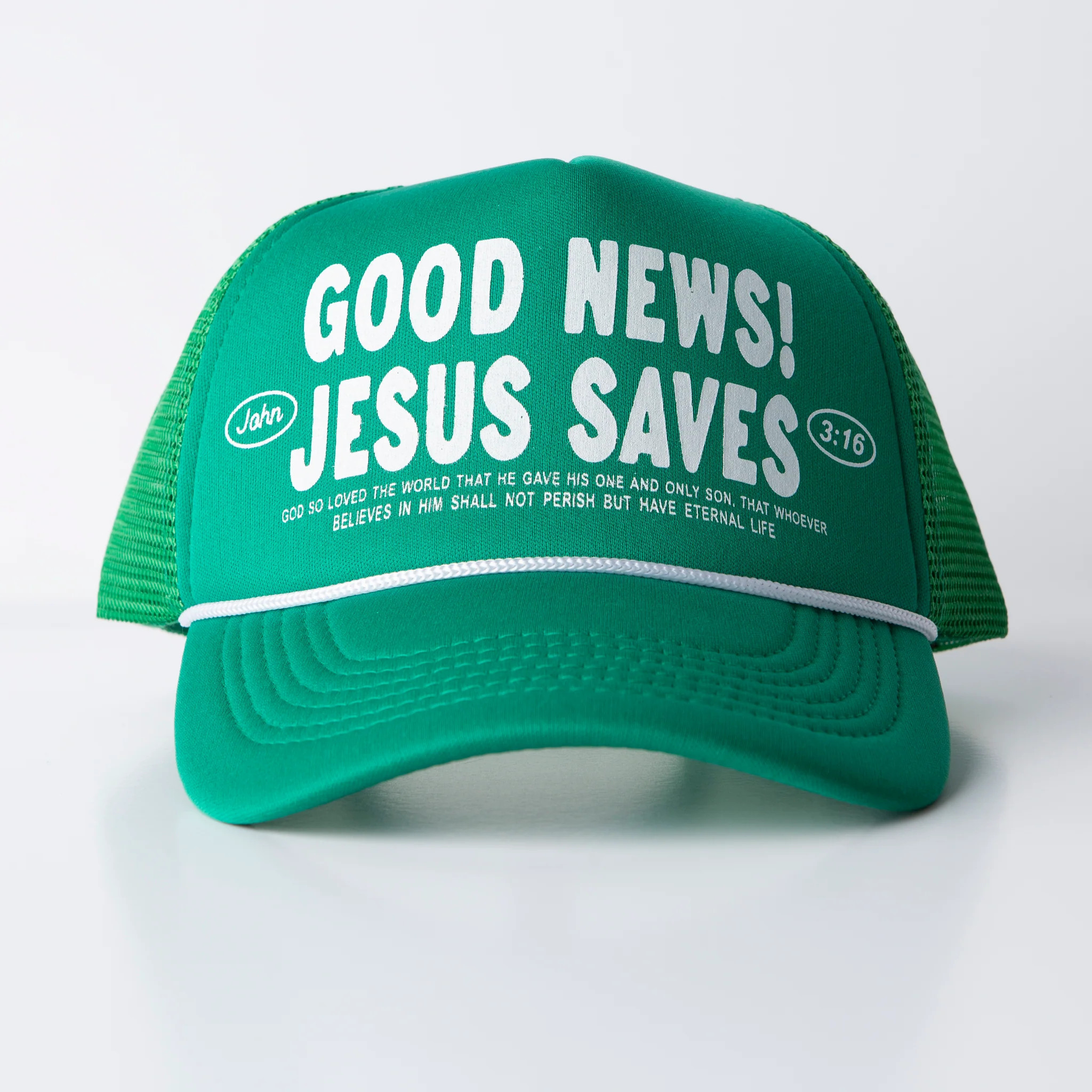 Good News! Jesus Saves Trucker Hat | Gods Love Overcomes