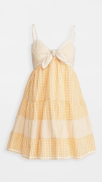Gingham Stripe Babydoll Dress | Shopbop