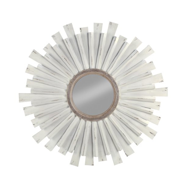 Tripar Wooden Starburst Wall Mirror, Cream - Walmart.com | Walmart (US)
