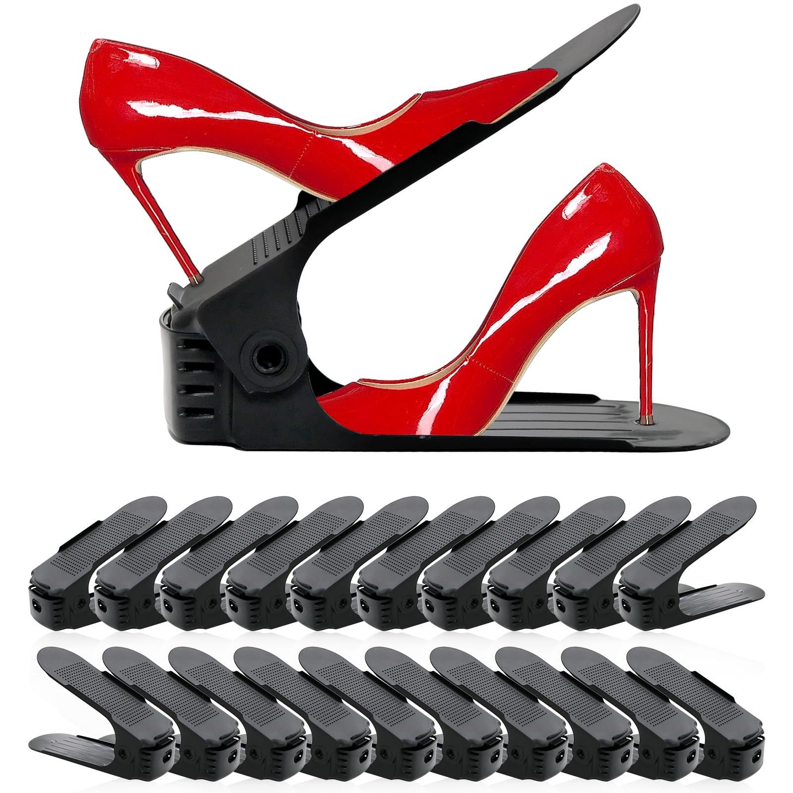 Shoe Slots Organizer 20 Pack - Shoe Stackers for a Pair of Shoes, Shoe Storage Shoe Space Savers ... | Amazon (US)