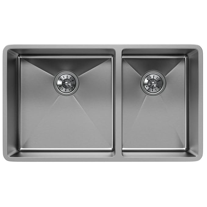 Elkay ECTRU32179RT Crosstown 60/40 Double Bowl Undermount Stainless Steel Sink | Amazon (US)