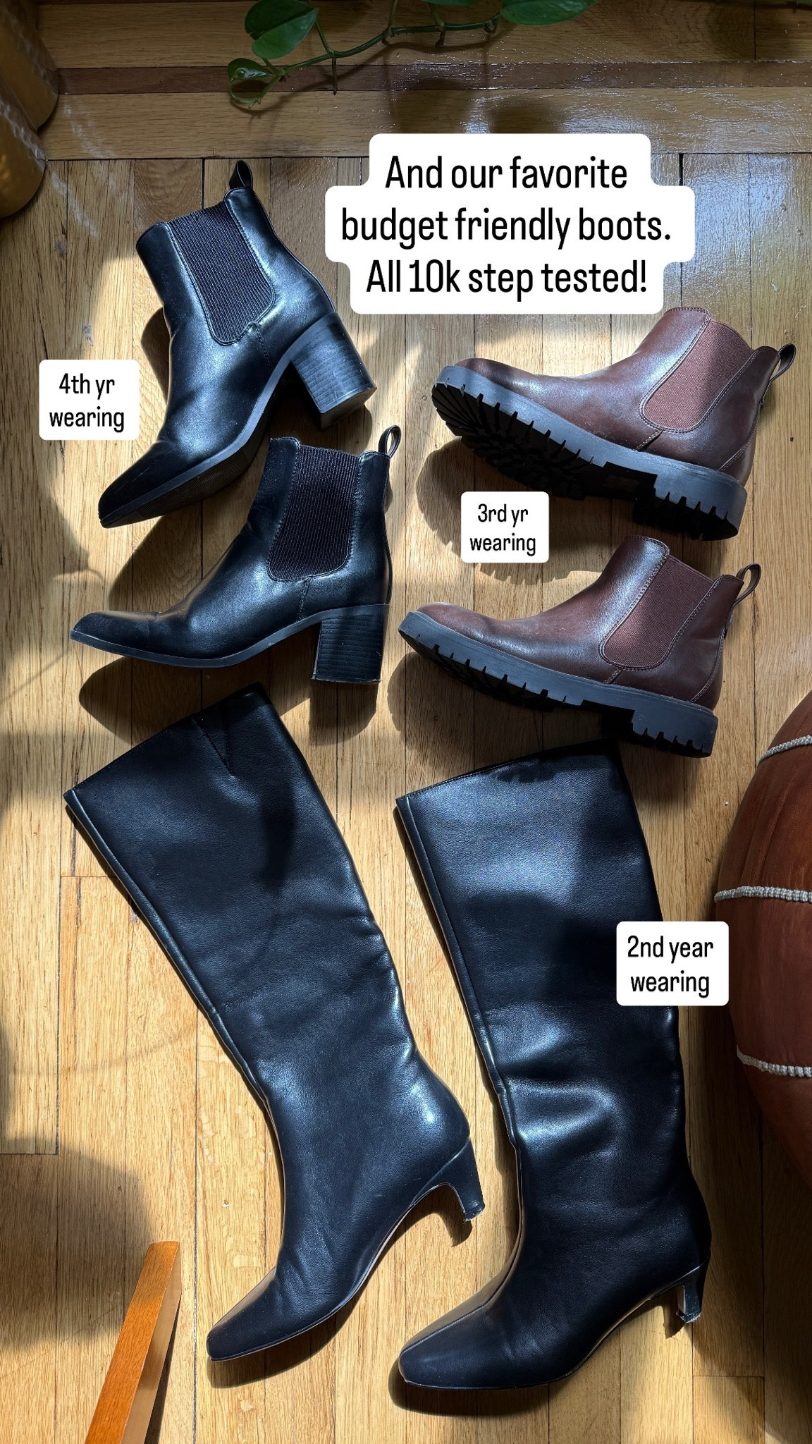 Amazon under $60 boots. All 10k step tested. 
Size up 1/2 in black pairs
Brown true to size 
#amazon #ankleboots #kneehighboots

#LTKSeasonal #LTKSaleAlert
