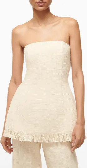 STAUD Strapless Cotton Tweed Top | Nordstrom | Nordstrom