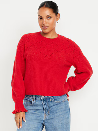 Loose Crew-Neck Cropped Sweater | Old Navy (US)