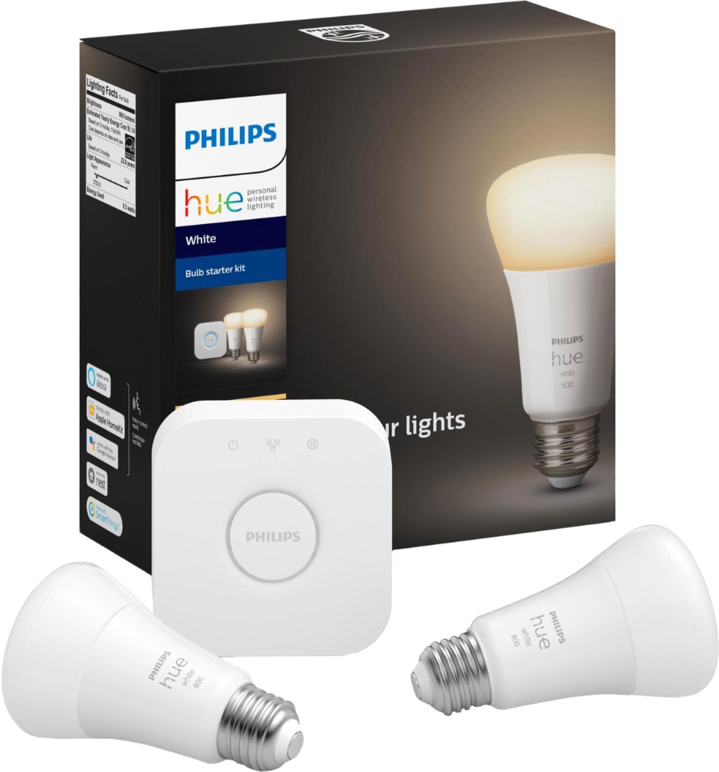 Philips Hue Bluetooth White A19 60W LED Bulbs 2 Pack Starter Kit White 476929 - Best Buy | Best Buy U.S.