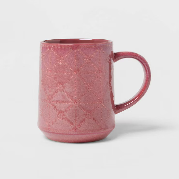 19oz Stoneware Tile Pattern Glazed Mug - Threshold™ | Target