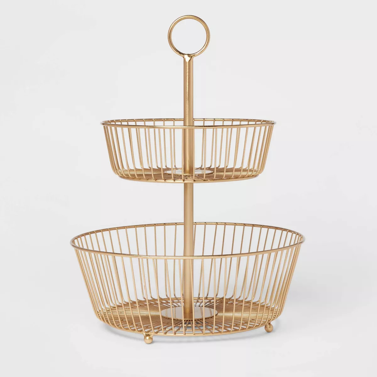 Delavan Collection Metal Wire Fruit Basket Gold - Threshold™: Iron Round Fruit Holder Kitchen, ... | Target