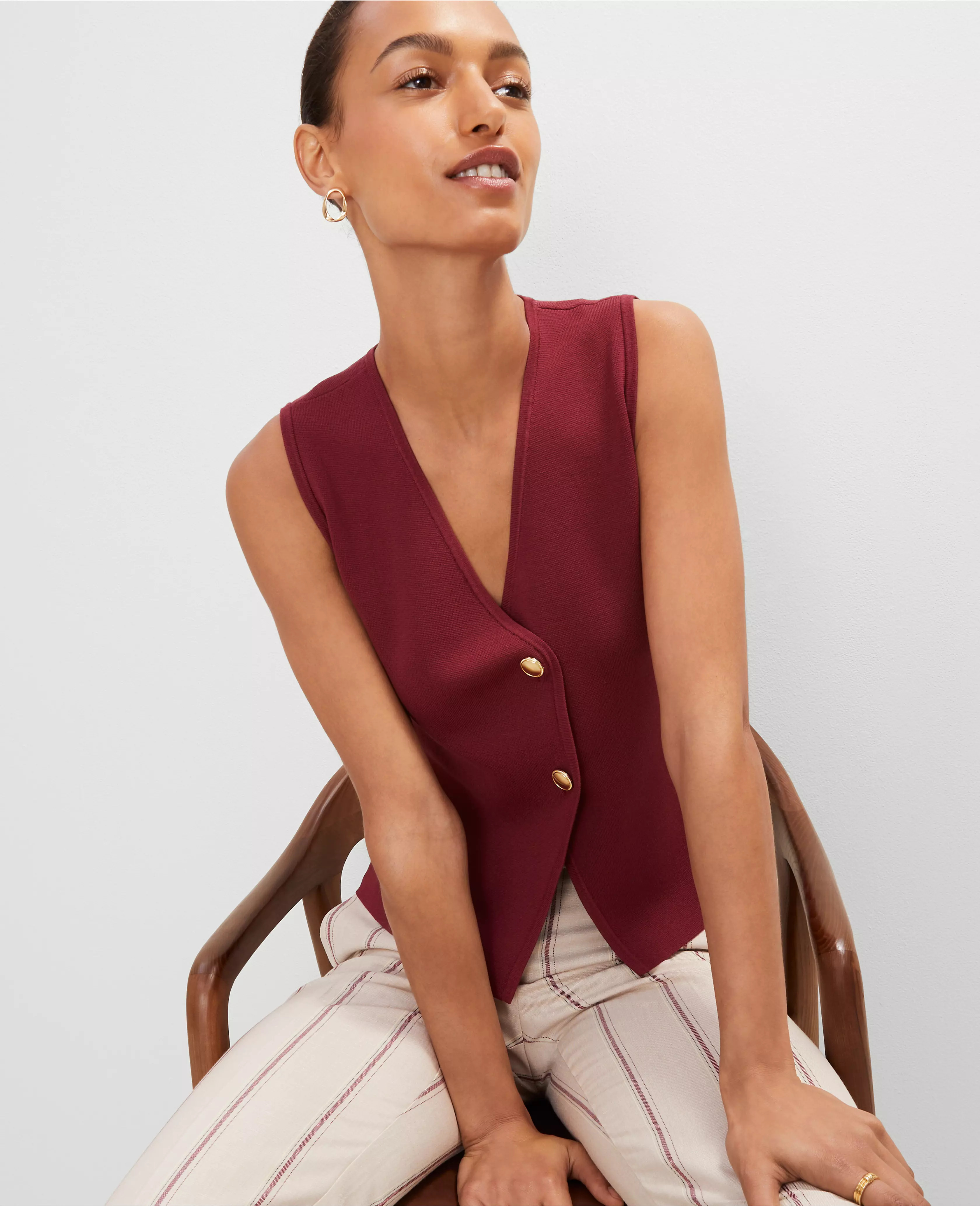 V-Neck Sweater Vest | Ann Taylor