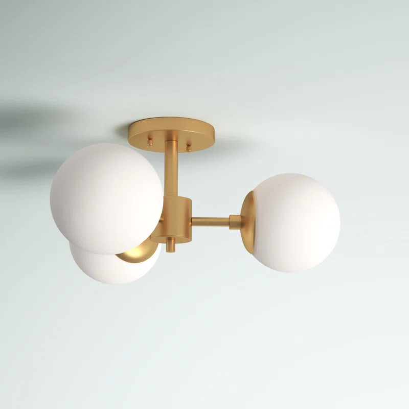 Bradwell Glass Semi Flush Mount | Wayfair North America