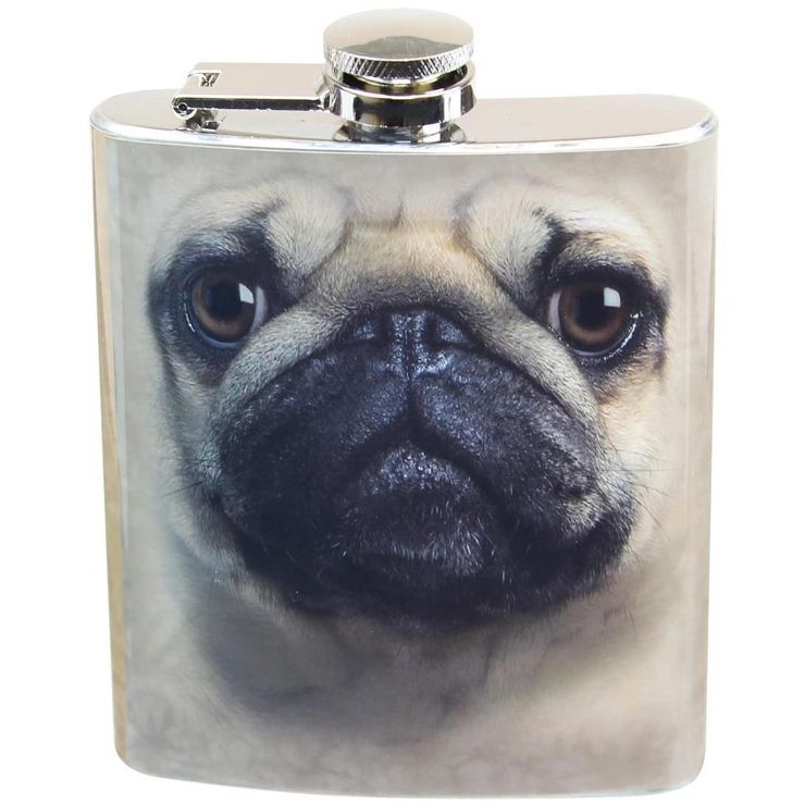 Just Funky Pug Face 7oz Flask | Target