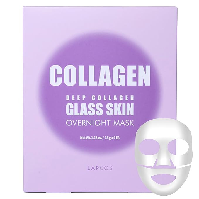 LAPCOS Deep Collagen Glass Skin Overnight Mask - Korean Skin Care Mask w/Rose PDRN, Vegan Collage... | Amazon (US)